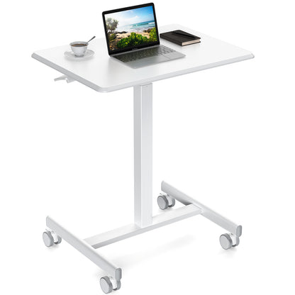 US Local Adjustable Rolling Desk Laptop Computer Cart For Home  Office  Classroom Overbed Table