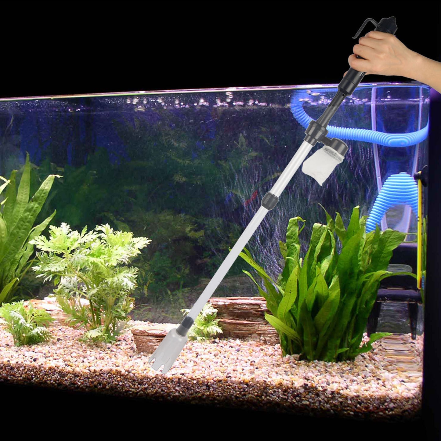 US Local Battery-Operated Aquarium Vacuum Gravel Cleaner