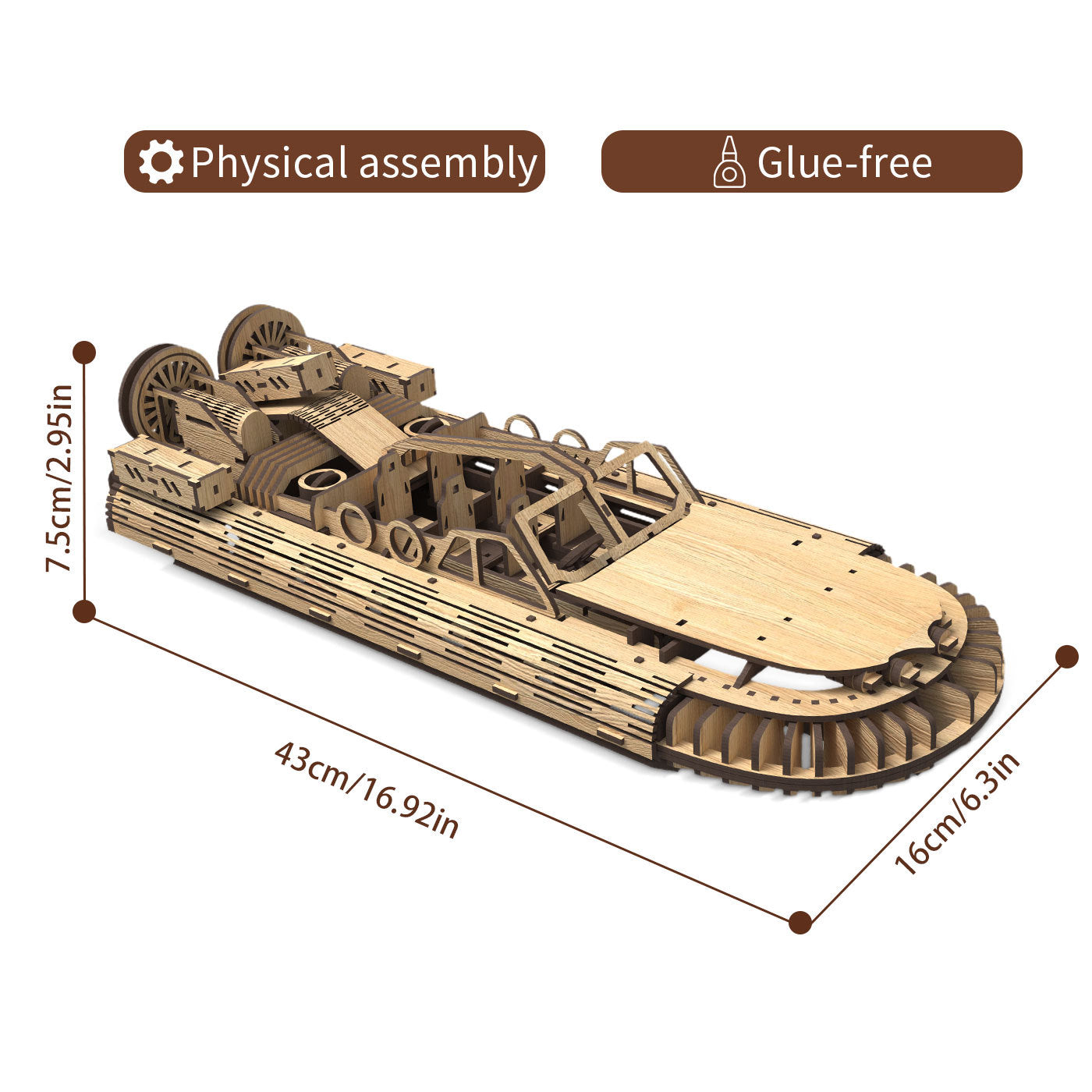 US Local Stylish And Simple Allengrad Speedboat Shape Puzzle Toy