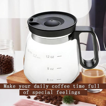 16 oz Glass Coffee Pot Style Compact And Durable Teacup With Handle And Lid