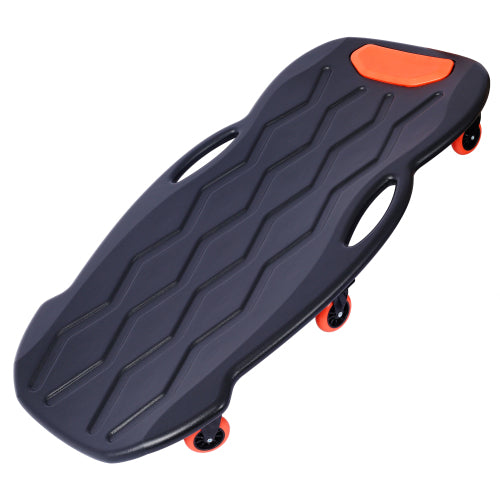 US Local Plastic Creeper 42 Inch With Carrying Bag - Blow Molded Ergonomic HDPE Body With Padded Headrest & Dual Tool Trays - 330 Lbs Capacity ORANGE