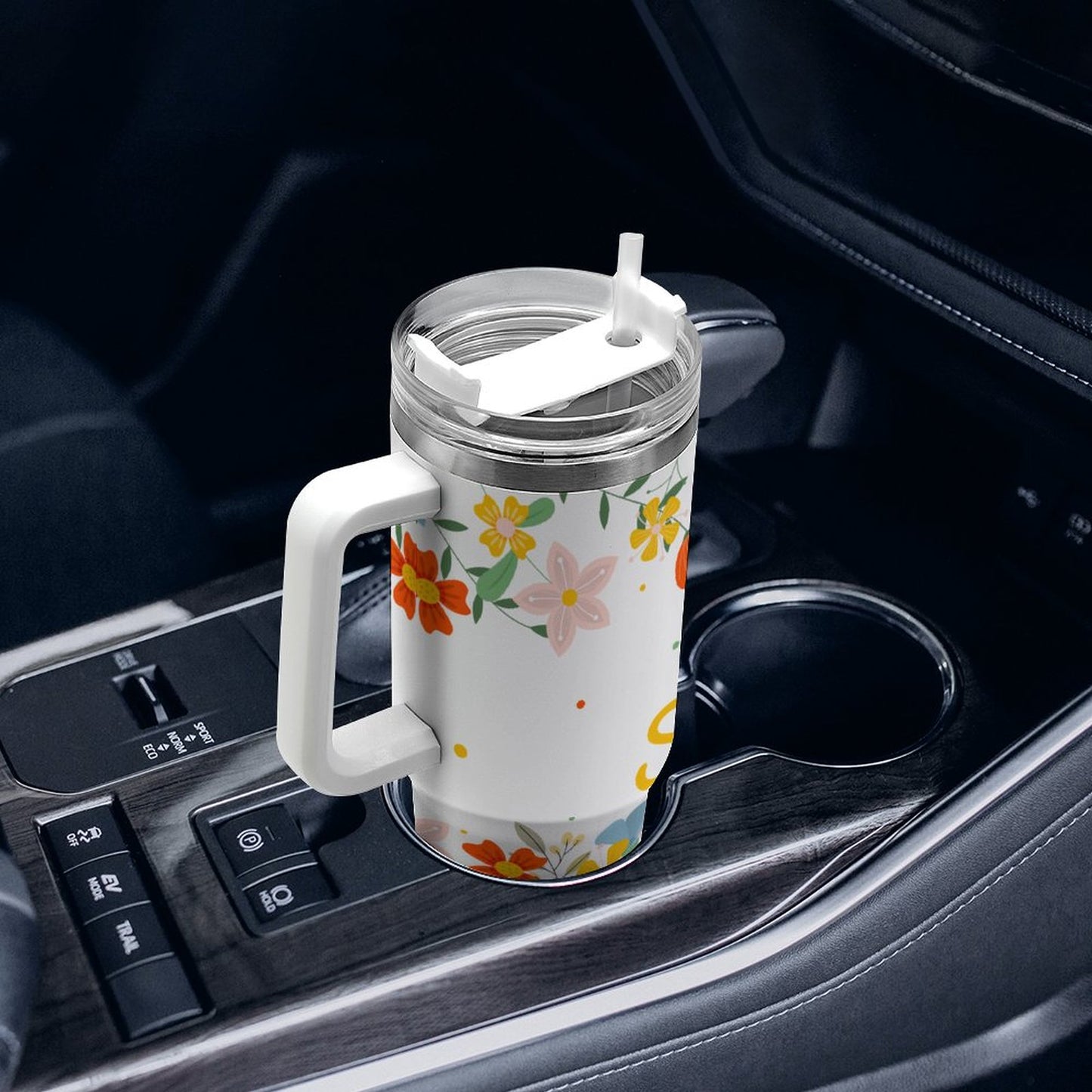 PHDT00453 POD US Local Tumbler 40 oz Large Capacity Car Cup Spring, Flowers