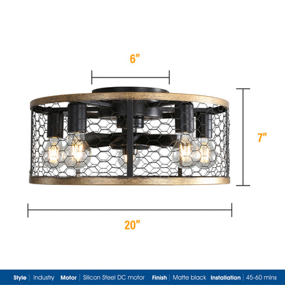 US Local Metallic Black Ceiling Fan