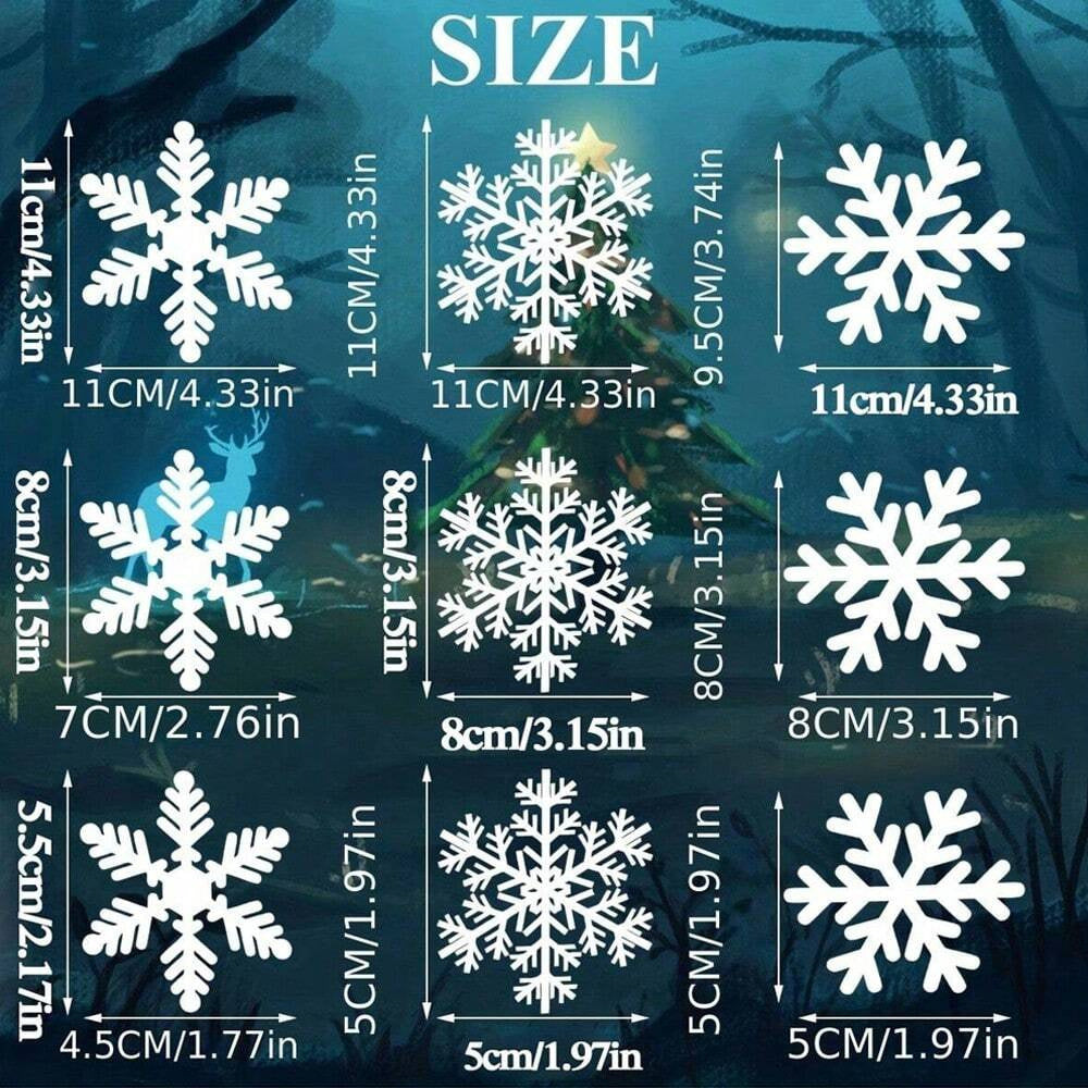US Local 135Pcs Christmas Window Clings Snowflakes Window Decals Static Window Stickers For Christmas Decorations Window Decor Ornaments Xmas Party Supplies Thanksgiving Party Decor -5-Sheet,Christmas
