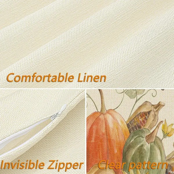 4Pcs Thanksgiving Fall Throw Pillows Cushion Case 18x18in Set Of 4