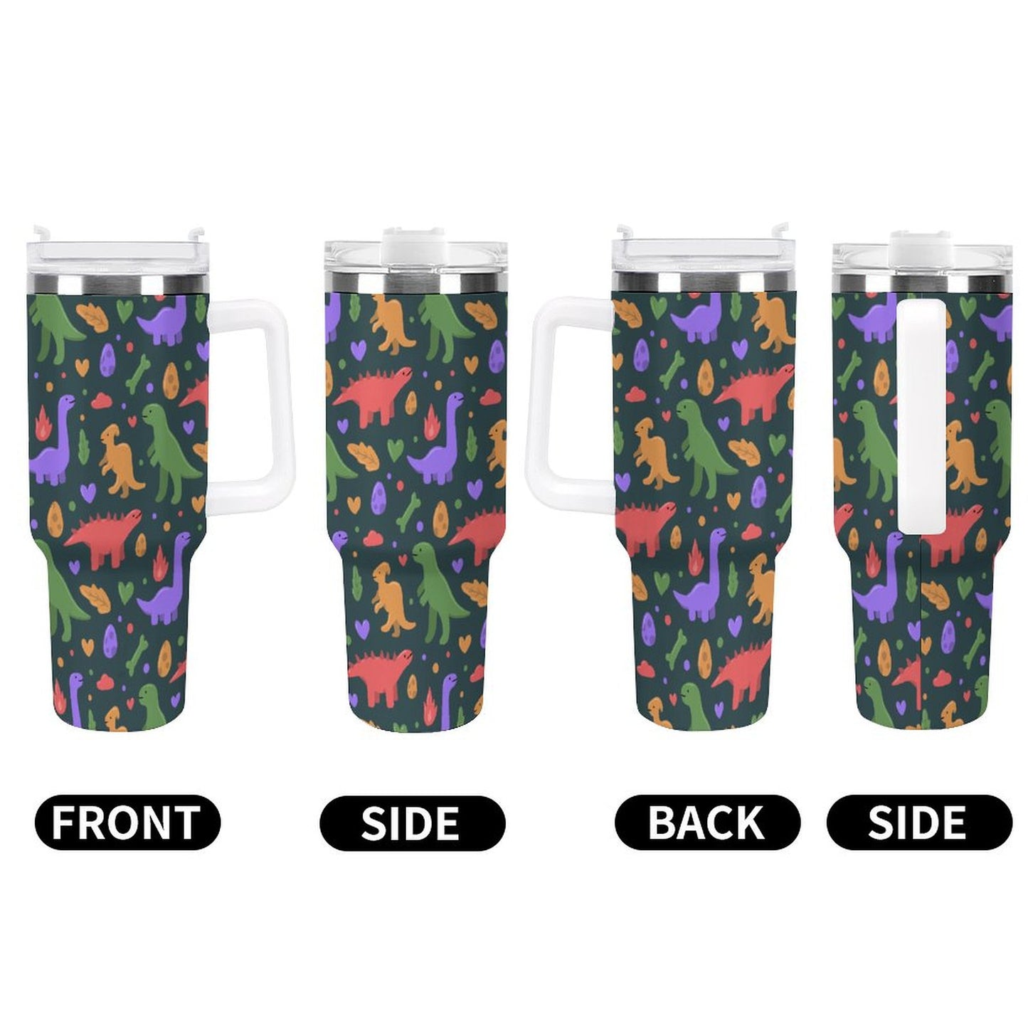 PHDT00515 POD US Local Tumbler 40oz Large Capacity Car Cup Cartoon, Dinosaur