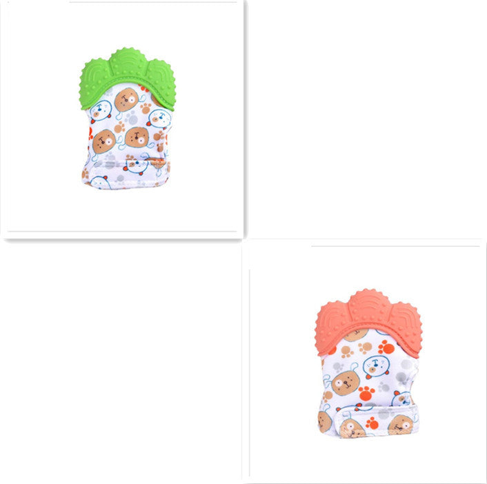 US Local Baby teether baby anti-bite silicone molar gloves children's sound toys