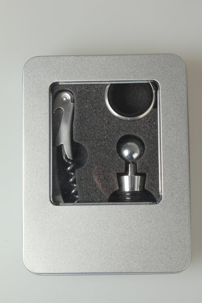 US Local 3 Pcs Corkscrew Bottle Opener Set Tool Foil Cutter Drip Collar Protector Cork Stopper Wine Bottle Cap Opener