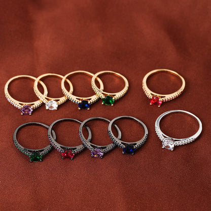 Colorful Zircon Elegant Elegant Elegant Ring