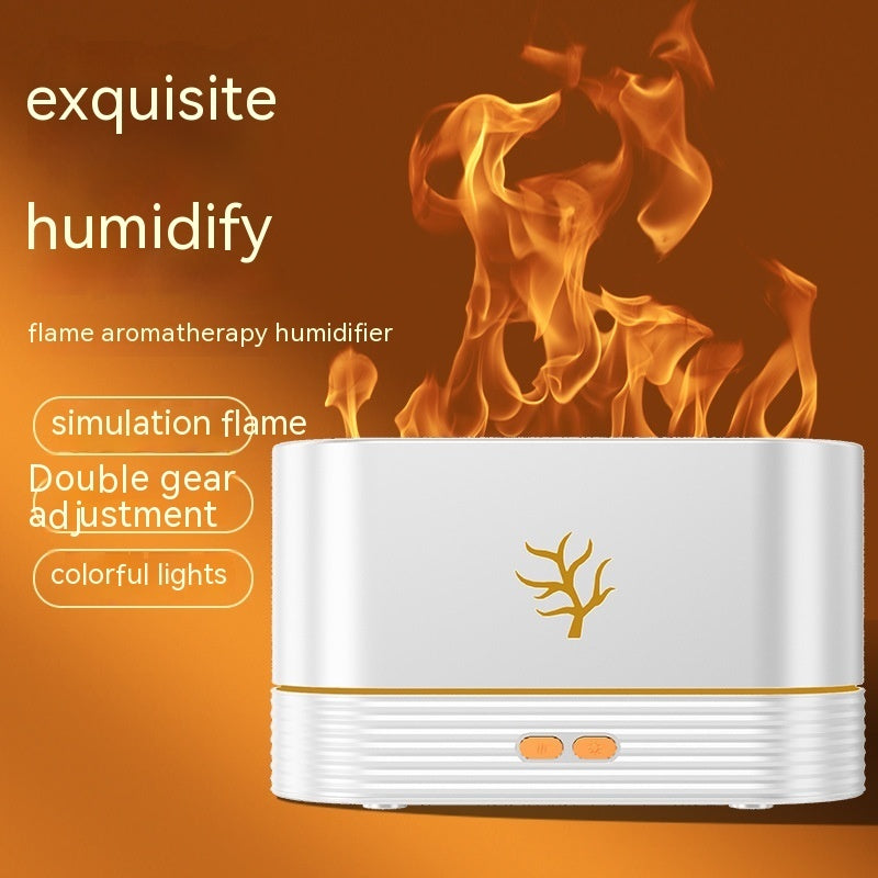 US Local Flame Humidifier USB Smart Timing LED Electric Aroma Diffuser Simulation Fire Night Lamp Home Decor