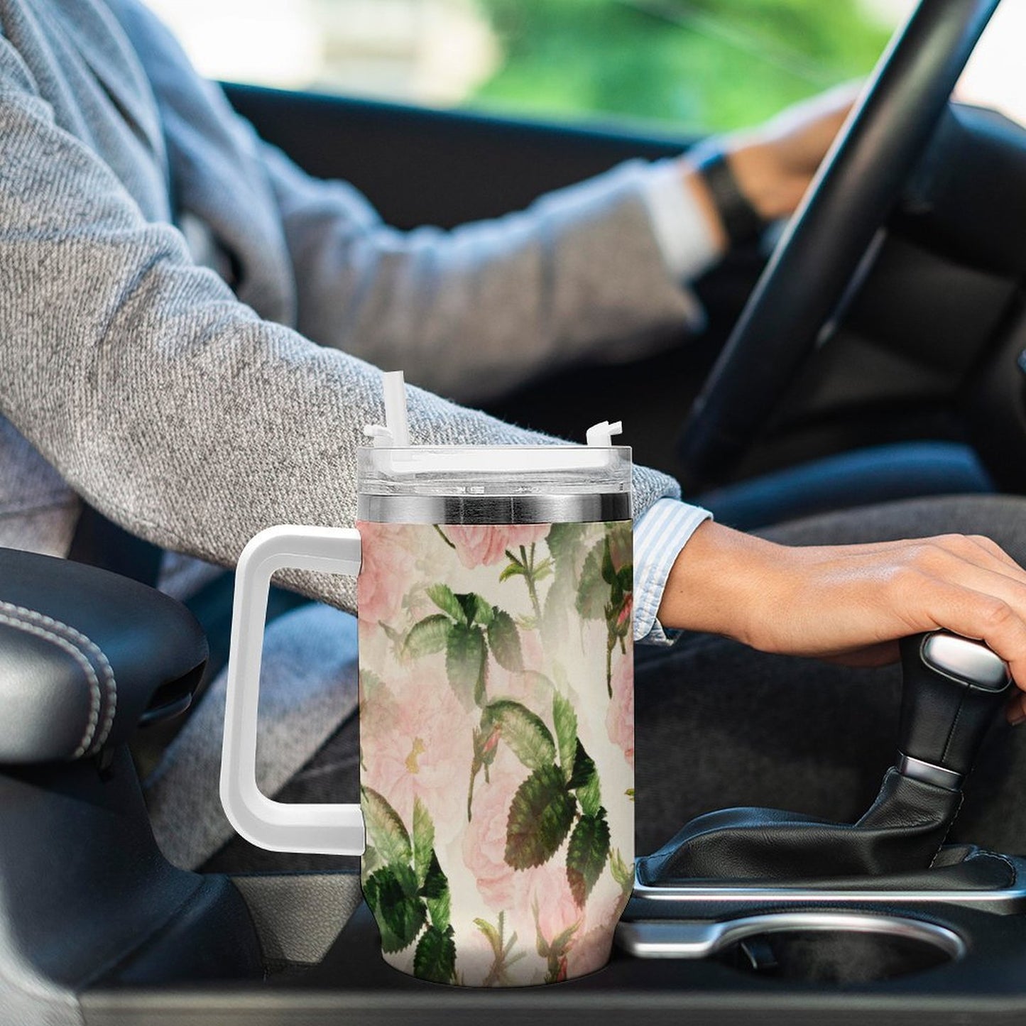 PHDT00194 POD US Local Tumbler 40 oz Large Capacity Car Cup Flowers