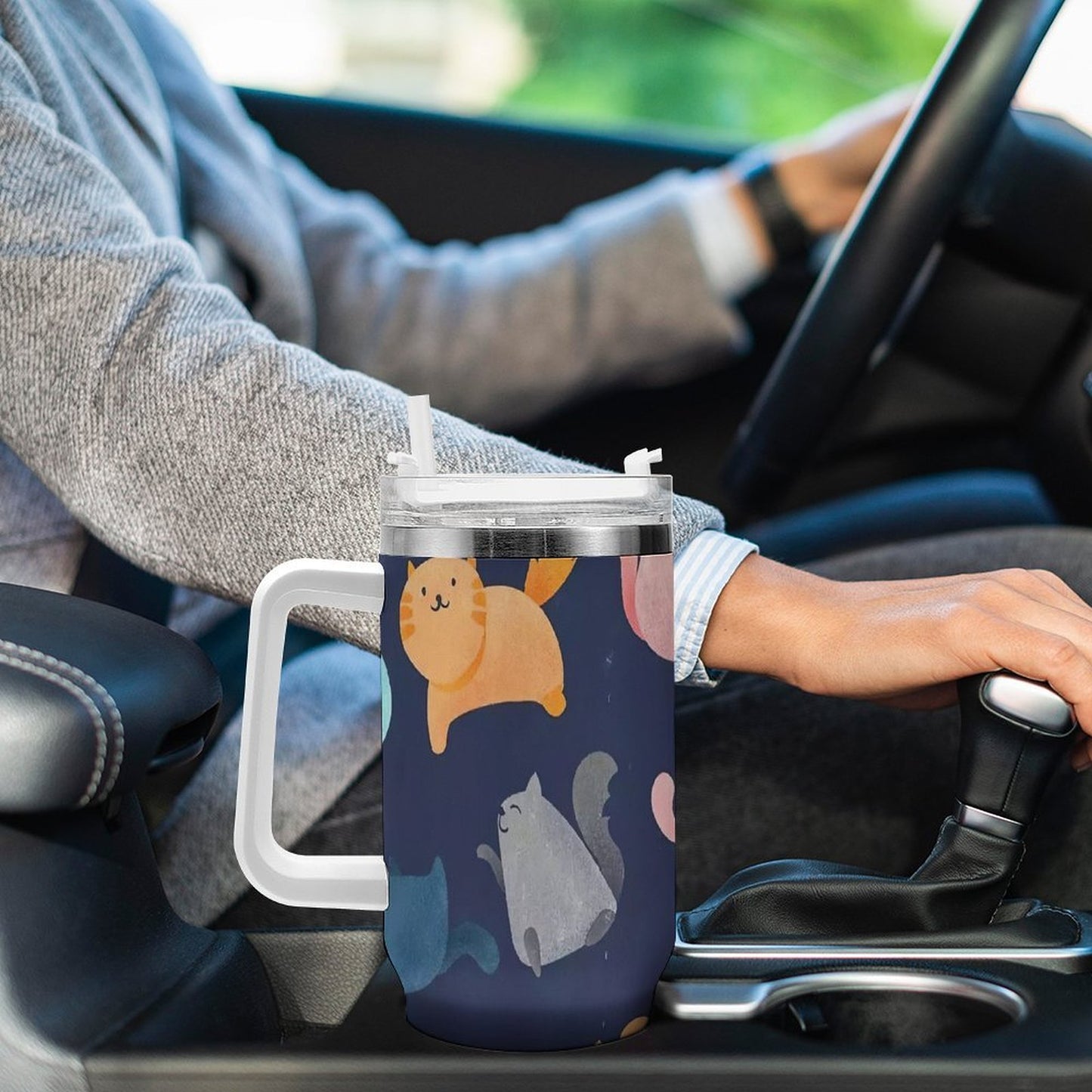 PHDT00363 POD US Local Tumbler 40 oz Large Capacity Car Cup Fat Cat