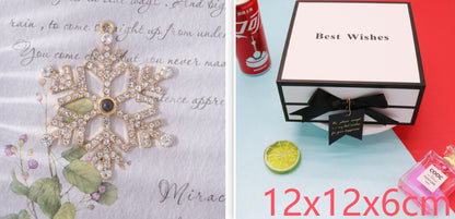 Thanksgiving Christmas Gift Snowflake Projection Necklace