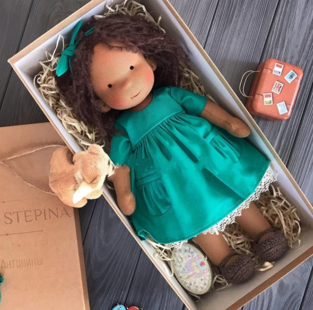 US Local Handmade Plush Doll Golden Curly Girl Finished Product