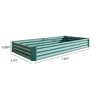US Local Raised Garden Bed Kit - Metal Raised Bed Garden 7.6x3.7x0.98ft For Flower Planters, Vegetables Herb Black