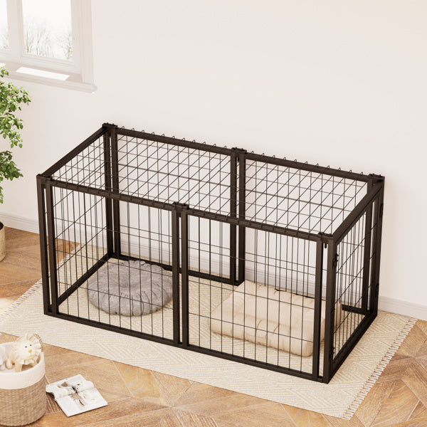 US Local Dog Cage 47.2 Inches, Suitable For Small And Medium-sized Dogs, With A Top Dog Fence, Pet Cage, Indoor, Black. 47.2 Inches Long X 22 Inches Wide X 24 Inches High.