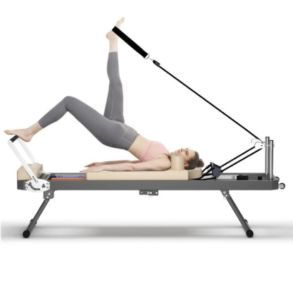 US Local Pilates Reformer Machine For Home Gym Workout, Foldable Pilates Equipment With High Strength Alloy Springs For Beginners, Up To 330lbs