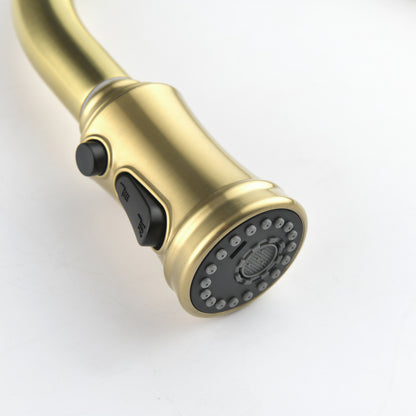 US Local Single Handle High  Pull Out Kitchen Faucet, Single-stage Stainless Steel Kitchen Sink Faucet, With Pull Down Spray