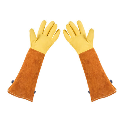 US Local Gardening Gloves Thorn Proof Long Leather Rose Pruning Gloves For Men & Women