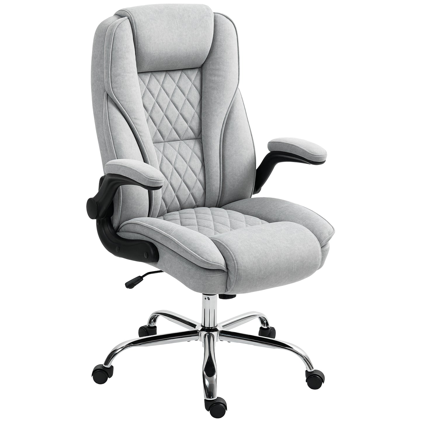 US Local Executive Office Chair, Desk Chair With Flip-up Armrest, Diamond Fabric Computer Chair For Home Office, Gray