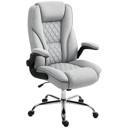 US Local Executive Office Chair, Desk Chair With Flip-up Armrest, Diamond Fabric Computer Chair For Home Office, Gray