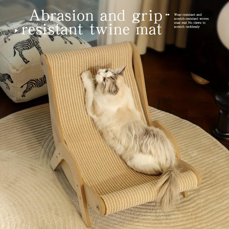 US Local 2-in-1 Cat Hammock And Scratching Post Durable Linen Rope Pet Rest Chair For All Seasons