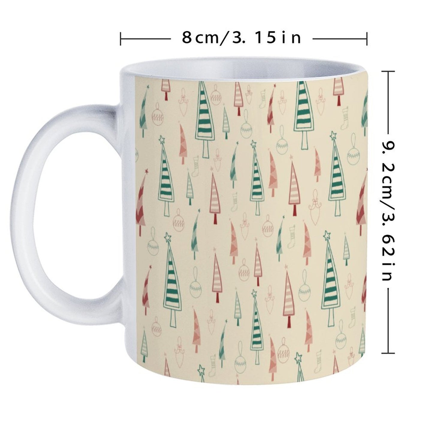 POD US Local White mug with full print, Christmas Tree 0044