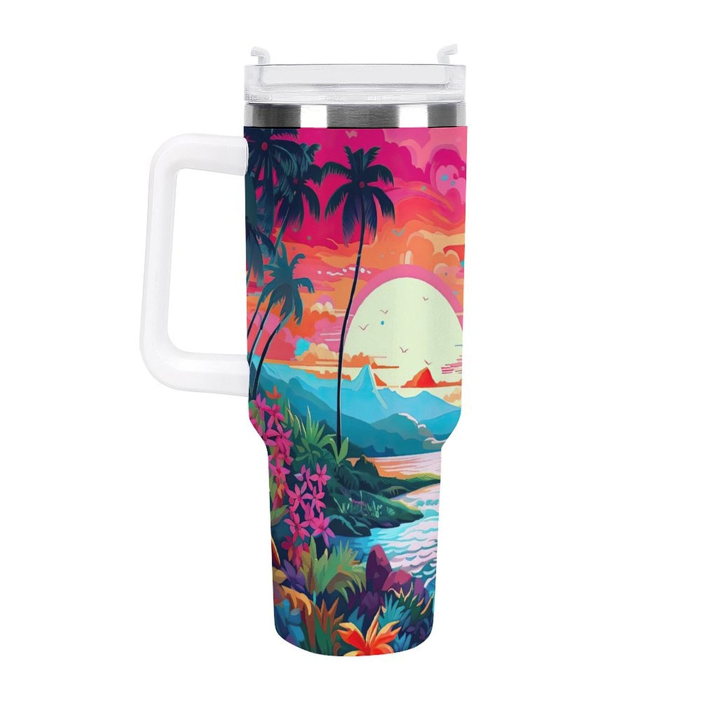 PHDT00536 POD US Local Tumbler 40oz Large Capacity Car Cup Jungle, Sunset