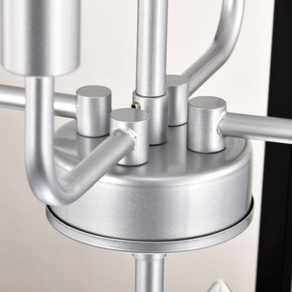 US Local 8-Light Farmhouse Kitchen Chandeliers, Matte Black And Sliver Vintage Rustic Cage Light Fixture Adjustable Height Chandeliers For Dining Room Hallway Foyer Entryway E12 Bulbs Not Included