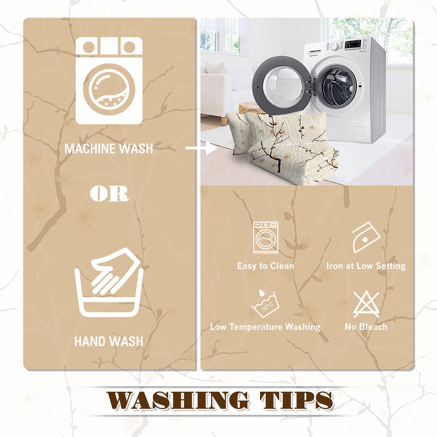 US Local 3pcs Minimalist Tree Branch Patterned Blankets Suitable For All Seasons, Including Flower And Autumn Leaf Bedding Sets With 2 Pillowcases, Suitable For Children And Adults