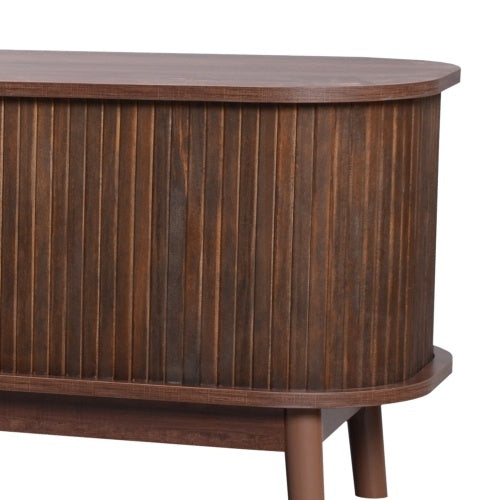 US Local Rattan TV Stand For TVs Up To 75'', Modern Farmhouse Media Console, Entertainment Center With Solid Wood Legs, TV Cabinet For Living Room,Home Theatre