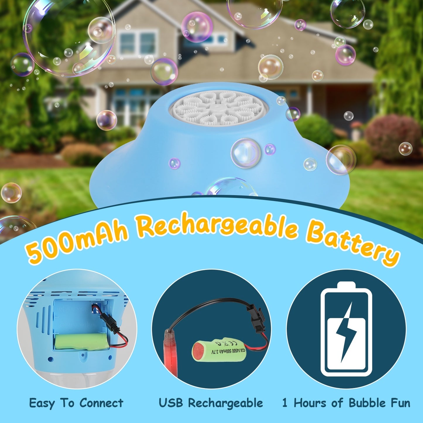 US Local 2 Pack 3 In 1 Standing Bubble Machines With Colorful Lights And Music Rechargeable Bubble Maker Stands With 2 Modes 3 Adjustable Height For Party Wedding Indoor Outdoor Occasions Pets Kids