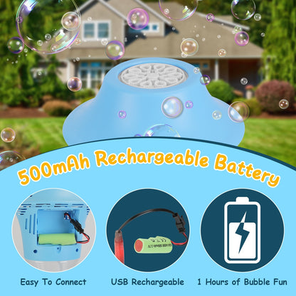 US Local 2 Pack 3 In 1 Standing Bubble Machines With Colorful Lights And Music Rechargeable Bubble Maker Stands With 2 Modes 3 Adjustable Height For Party Wedding Indoor Outdoor Occasions Pets Kids