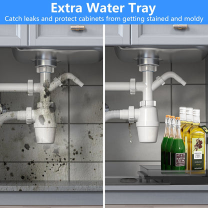 US Local 1Pc 2Tier Pull Out Under Sink Organizer Cabinet Organizer With Sliding Drawer Tray L Shaped Slide Out Storage Shelves For Bathroom Kitchen Cabinet