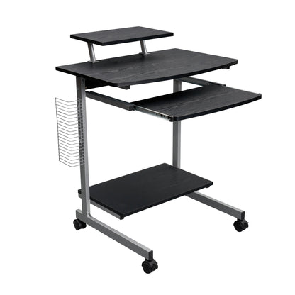 US Loccal Compact Computer Cart With Storage Space, Dark Coffee Color