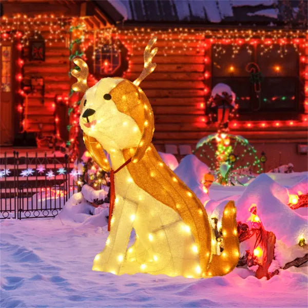 US Local Christmas Dog Decorations With LED Lights, Christmas Decorations