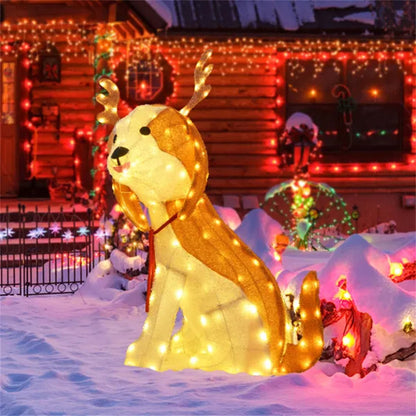 US Local Christmas Dog Decorations With LED Lights, Christmas Decorations
