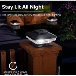 US Local 6 Pack Outdoor Post Cap Lights Cold White IP65 Waterproof For Deck Fence Post Patio Decoration