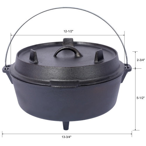 US Local Outdoor Camping Deep Pot For Camping Fireplace Cooking Barbecue Baking Campfire