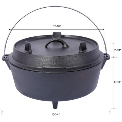 US Local Outdoor Camping Deep Pot For Camping Fireplace Cooking Barbecue Baking Campfire