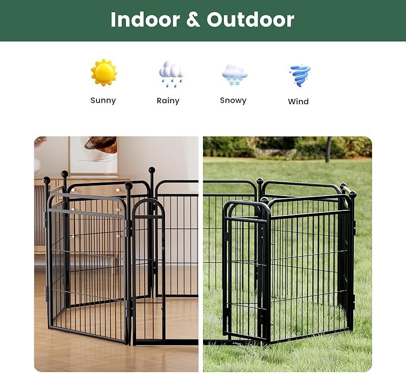 US Local Gardner Pet Dog Fence Indoor And Outdoor Small And Medium Dog Foldable With Gravity Automatic Lock Pet Activity Fence