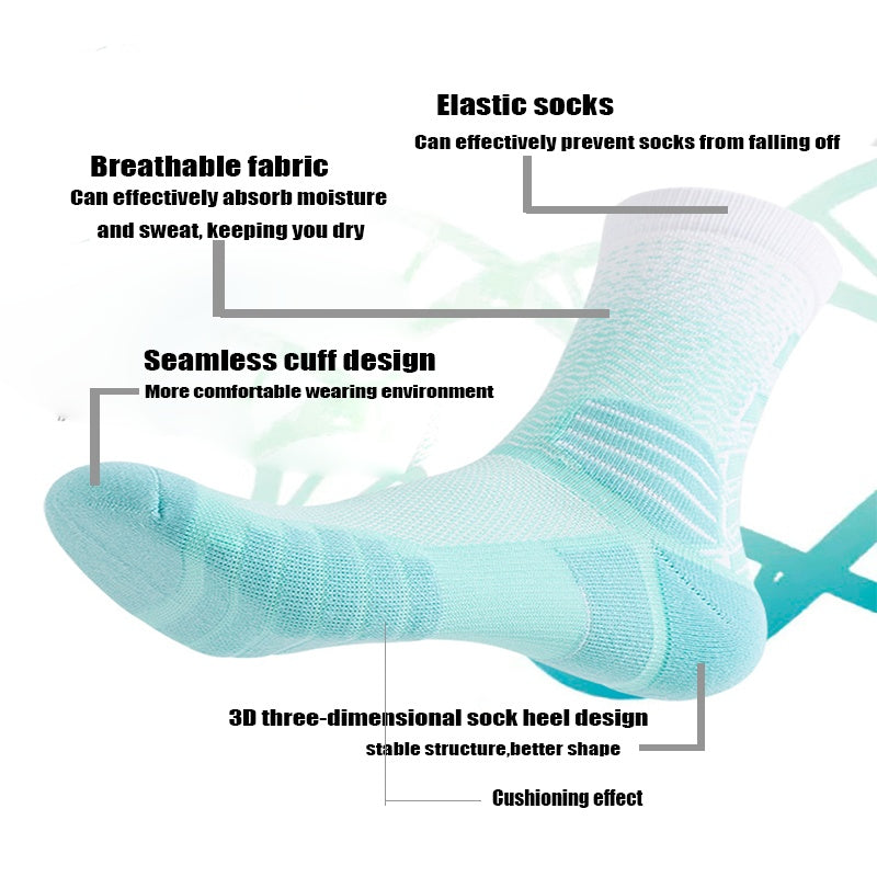 US Local 5 Pairs Mens Athletic Socks Cushion Running Socks Breathable Comfort For Sports Anti-odor And Anti-slip For Running Fitness Cycling