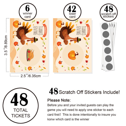 Thanksgiving Day Scratch Game Card Family Party