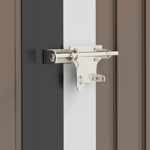 UK Local Outsunny 5ft X 3ft Metal Garden Storage Shed, Outdoor Tool Shed With Sloped Roof, Lockable Door For Tools, Equipment, Brown