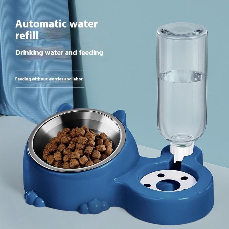 Cat Bowl Automatic Water Dispenser Kitten Puppy Food Basin Rice Bowl