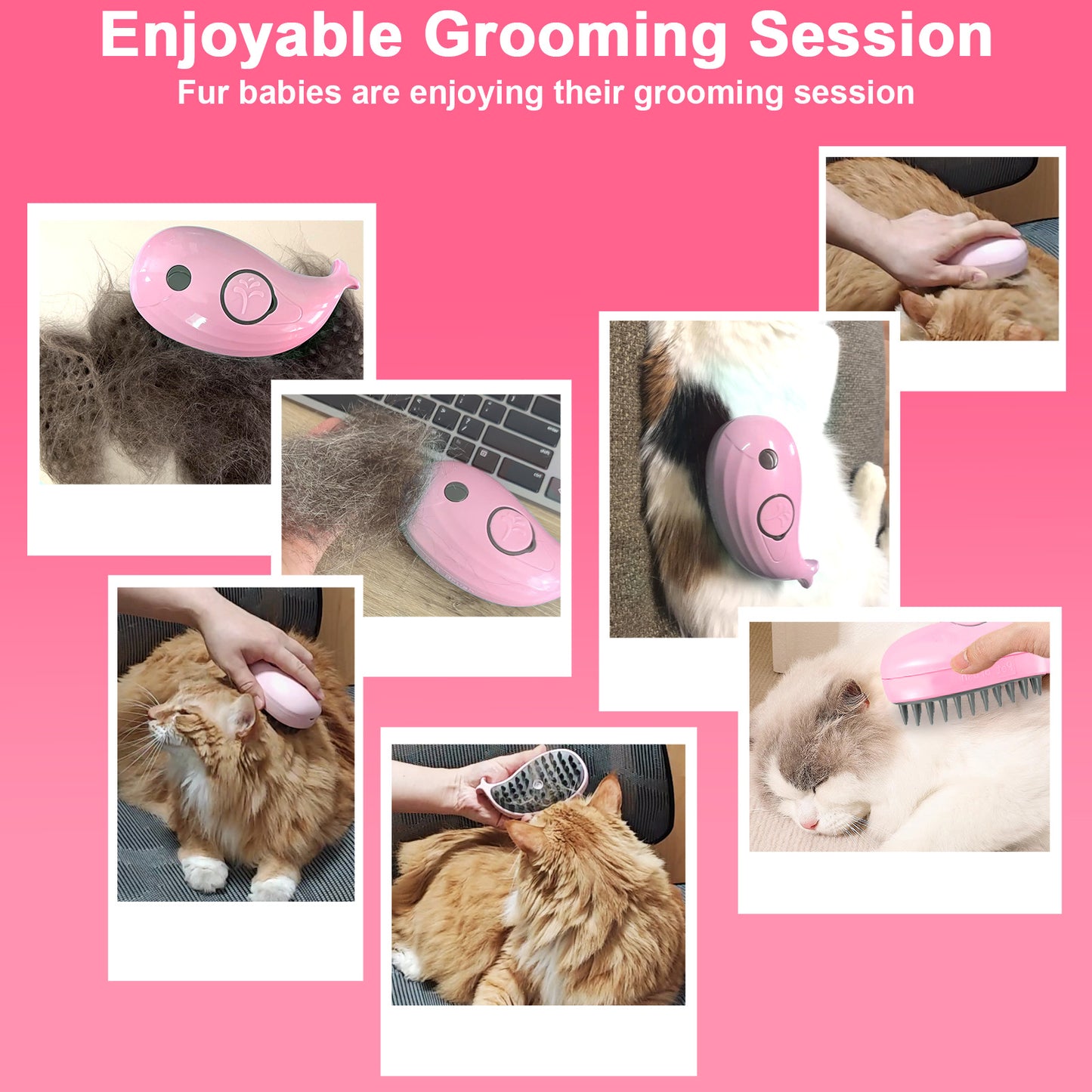 US Local Cat Steam Brush For Shedding - Steamy Cat Brush For Indoor Cats, Cat Hair Steam Brush For Massage, Spritz Defur Comb For Cats, Pet Steamer For Dogs