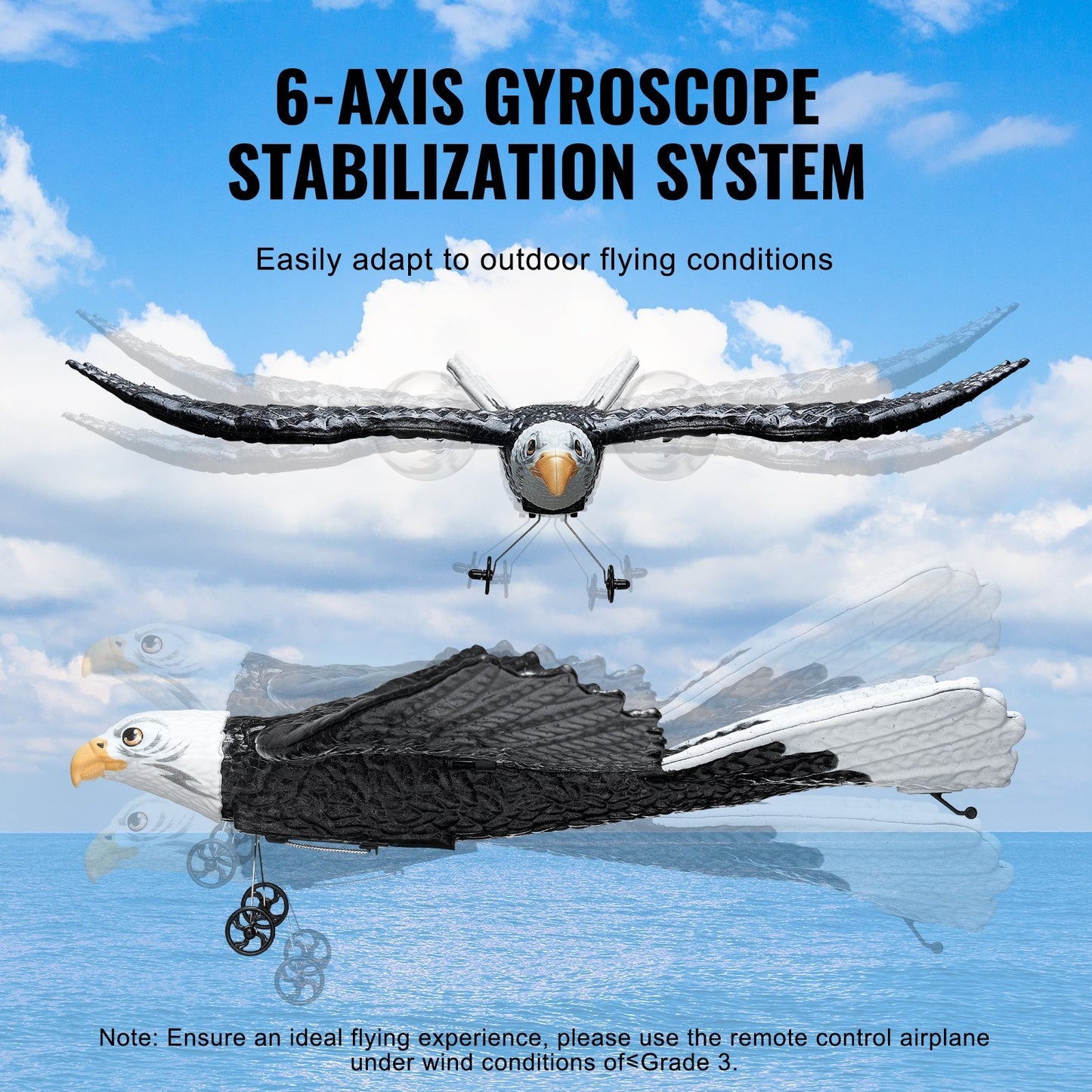 US Local VEVOR RC Airplane Biomimetic Eagle EPP Foam RC Plane Toy 2.4 GHz Remote Control