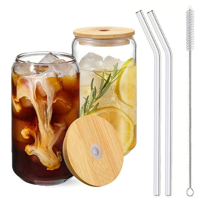 US Local Glass Cup With Straw