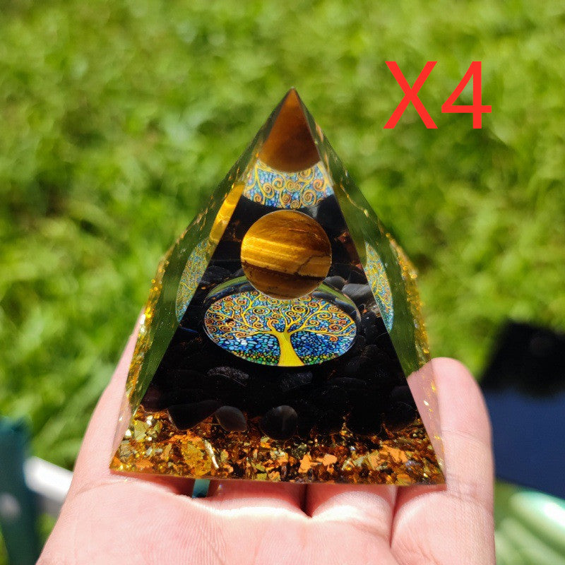 USA Local Pyramid Decoration Natural Crystal Gravel Energy Tower
