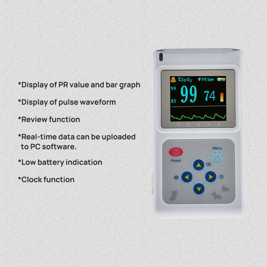 US Local Veterinary Color Display CMS60D-VET Pulse Oximeter Spo2 Probe PR VET Monitor